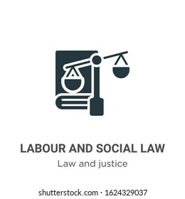Labour and social law glyph icon vector on white background. Flat vector labour and social law icon symbol sign from modern law and justice collection for mobile concept and web apps design.