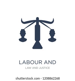 labour and social law icon. Trendy flat vector labour and social law icon on white background from law and justice collection, vector illustration can be use for web and mobile, eps10