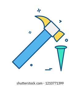 Labour tools hammer icon design vector