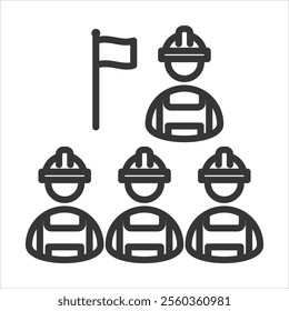 Labour Union Outline Icon Vector Illustration