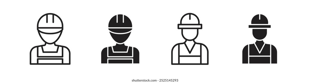Vector de mano de obra llenado y delineado iconos colección