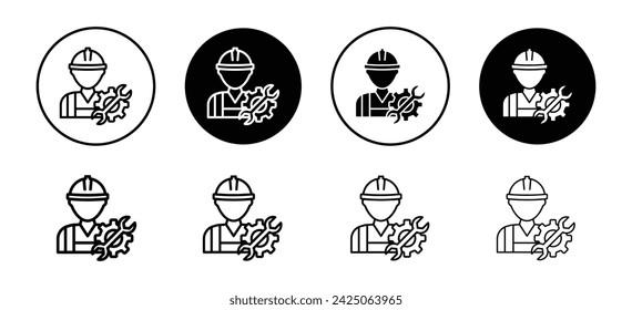 Labour vector icon set collection. Labour Outline flat Icon.