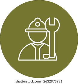 Labour Vector Line Circle Icon Design