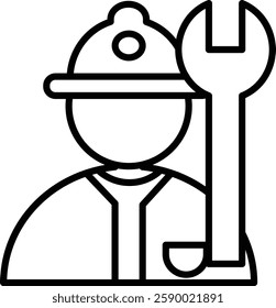 Labour Vector Line Icon Design