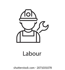 Labour vector Outline Icon Design illustration. Construction Symbol on White background EPS 10 File