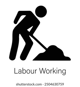 Labour working icon in glyph style 