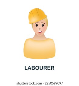 Labourer icon. 3d illustration from construction instruments collection. Creative Labourer 3d icon for web design, templates, infographics and more