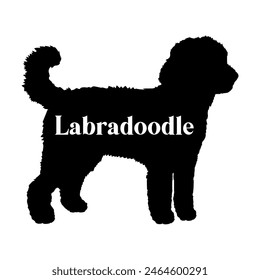 Labradoodle Dog Silhouette Hunderassen Logo Hundemonogramm Vektorgrafik