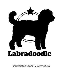 Labradoodle dog silhouette,  dog, dog breeds, logo, vector, silhouette, logo design, animal, illustration, icon, sign, design, black,  symbol, pet