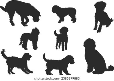 Labradoodle silhouette, Labradoodle dog silhouette, Labradoodle clipart, Labradoodle icon, Dog silhouette svg