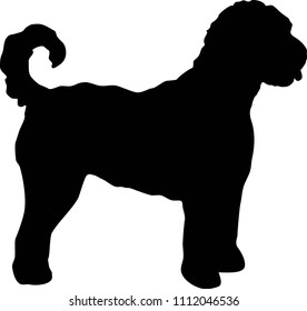 Labradoodle silhouette real in black svg