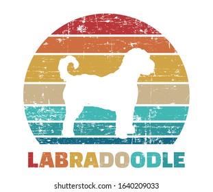 Labradoodle silhouette vintage and retro svg