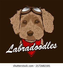 Labradoodles design vector, dog and  pet shop logo, Design element for logo, poster, card, banner, emblem, t shirt. Vector illustration