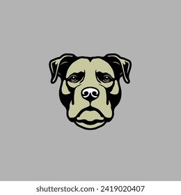 labrador cane corso dog head face stencil vector