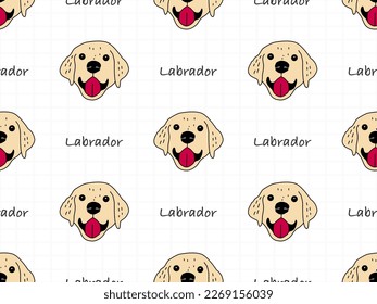 labrador cartoon character seamless pattern on white background