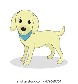Labrador, cute dog. Cute white puppy. Isolated on white background. Vector illustration
