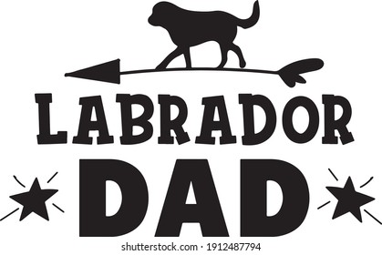 Labrador Dad Vector Design with Labrador Silhouette Illustration