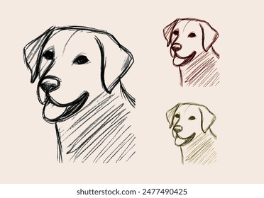 ラブラドール 犬 labrador dog  スケッチ