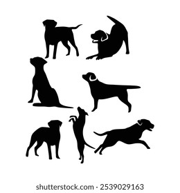 Coleções de silhuetas de animais labrador dog