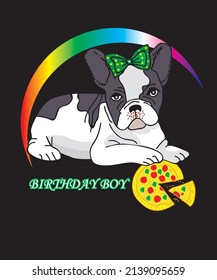 LABRADOR DOG BIRTHDAY ILLUSTRATION VECTOR CLIP ART