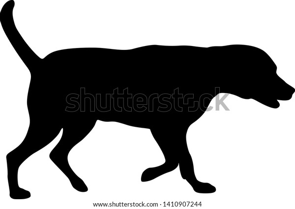 Labrador Dog Black Silhouette On White Stock Vector (Royalty Free ...