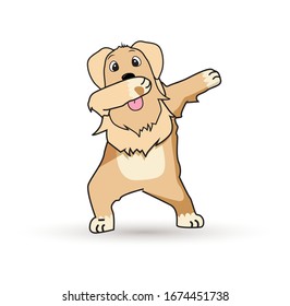 Labrador dog doing dab move, vector design