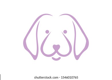 Labrador Dog head icon. Flat style. Cartoon dog face. Vector illustration isolated on white. Silhouette simple. Animal Logotype concept. Logo design template