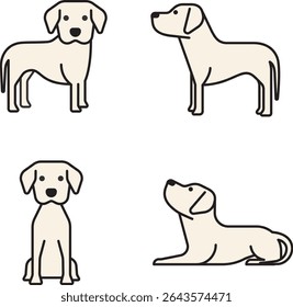 Labrador ilustração cão várias poses