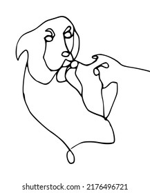 Labrador dog line art drawing