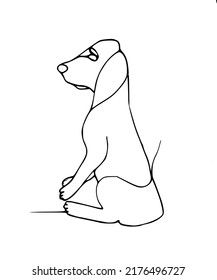 Labrador dog line art drawing