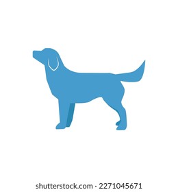 Labrador dog logo for a veterinary clinic in blue