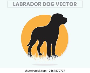 Labrador dog silhouette for Labrador dog Lover.