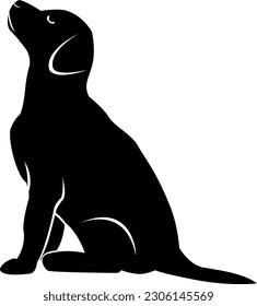 Labrador dog silhouette, dog silhouette,  print, decorative sticker