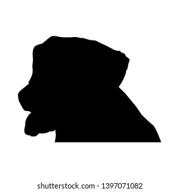 Labrador Perro Silhouette. Ilustración de vectores suaves.