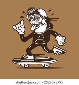 Labrador Dog Wearing Hoodie Skater Mascot Vector Character Design