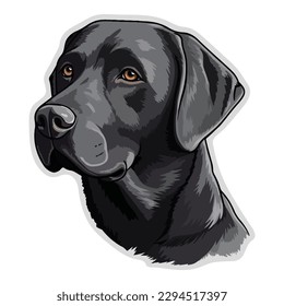 Labrador Flat Icon Isolated On White Background