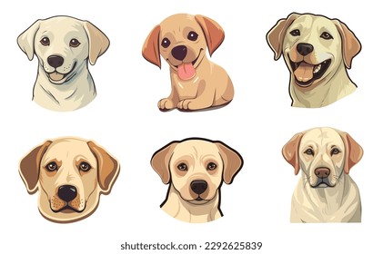 Labrador Golden Retriever Hund Welpenvektorset