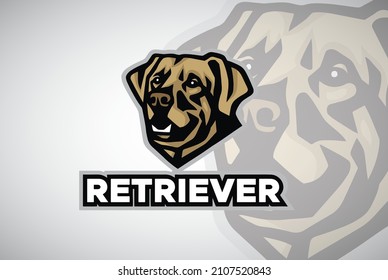 Labrador Golden Retriever Vektorbild. Design-Vorlage für Pet-Mascot-Logos