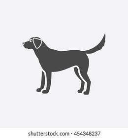 Labrador icon black simple style. Singe dog icon from the dog breads set - stock vector