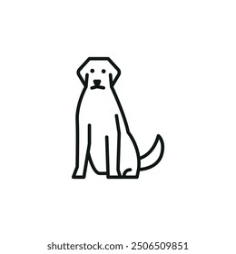 Labrador icon. A simplified representation of a Labrador, often a symbol of loyalty, companionship, and domestic life. Perfect for use in pet care, veterinary services. Vector illustration 