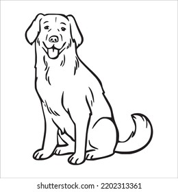 Labrador Line Art, Labrador Line Drawing, Labrador Outline Drawing,Labrador Illustrations