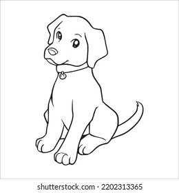 Labrador Line Art, Labrador Line Drawing, Labrador Outline Drawing,Labrador Illustrations