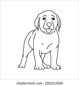 Labrador Line Art, Labrador Line Drawing, Labrador Outline Drawing,Labrador Illustrations