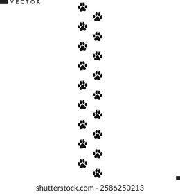 Labrador paw prints silhouette. Dog paw prints vector illustration 