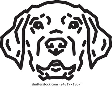 Labrador dibujo de línea de retrato aislado sobre fondo blanco.