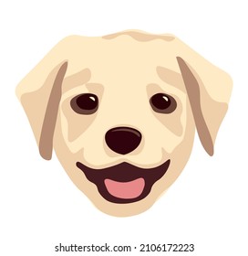 Labrador puppy head isolated on white background.