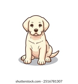 Um cachorrinho Labrador em uma pose sentada, muito adorável, poderia ser usado como logotipo