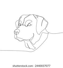 Labrador Retriever breed, companion dog, hunting dog one line art. Continuous line drawing of friend, dog, doggy, friendship, care, pet, animal, family, canine.