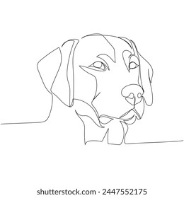Labrador Retriever breed, companion dog, hunting dog one line art. Continuous line drawing of friend, dog, doggy, friendship, care, pet, animal, family, canine.