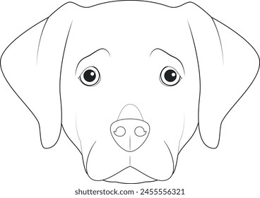 Labrador Retriever dog easy coloring cartoon vector illustration. Isolated on white background